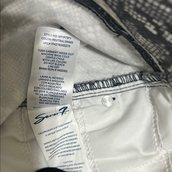 Seven7 Black and White Skinny Pants with Vintage Print - Picture 10 of 10